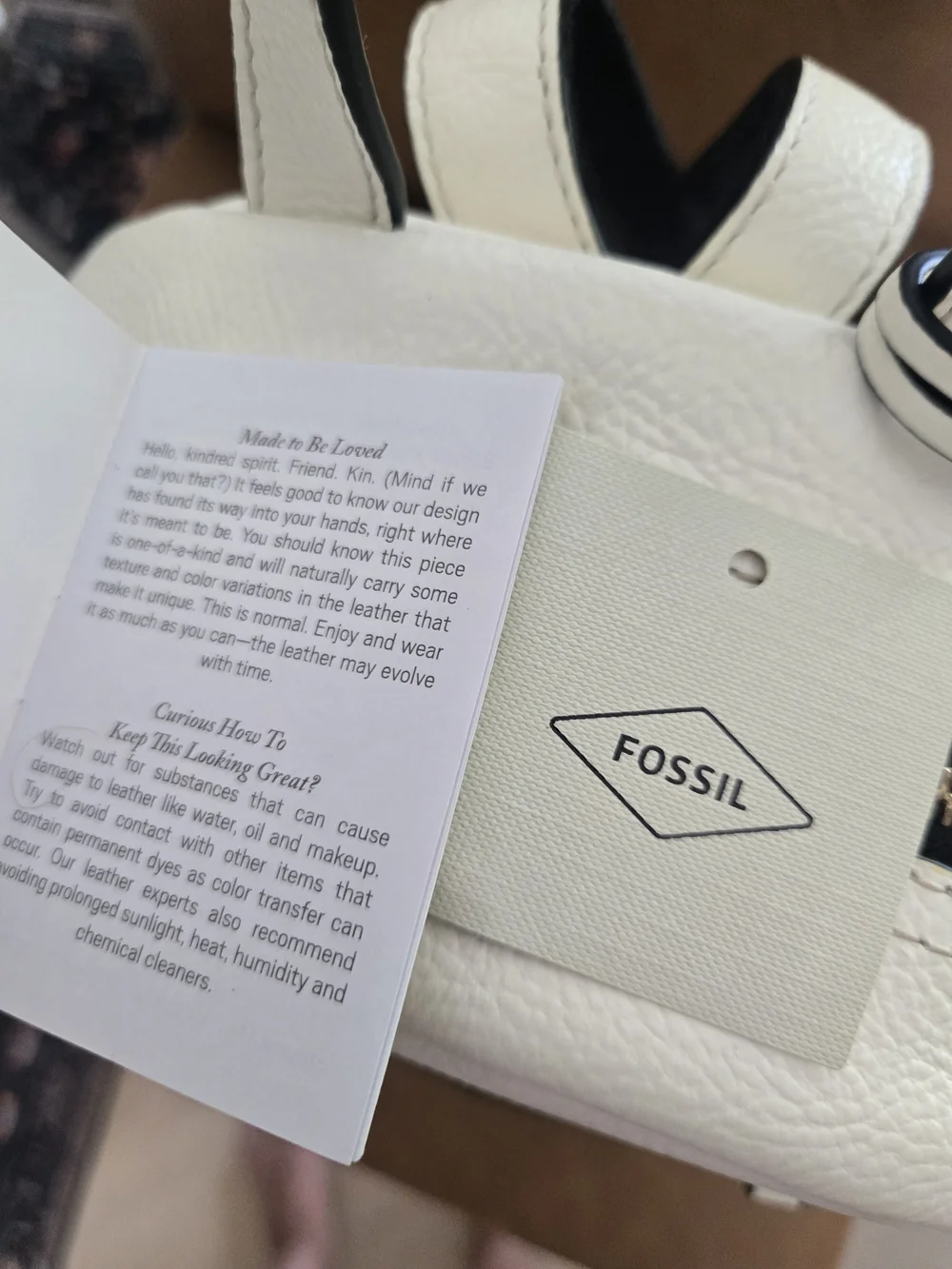 Fossil Megan White Leather Graphic Mini Backpack NWT Y2K Inspired